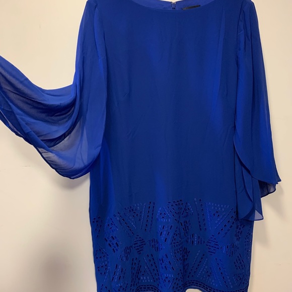 Tahari Arthur Dress brilliant blue Chiffon NWT - Picture 8 of 13